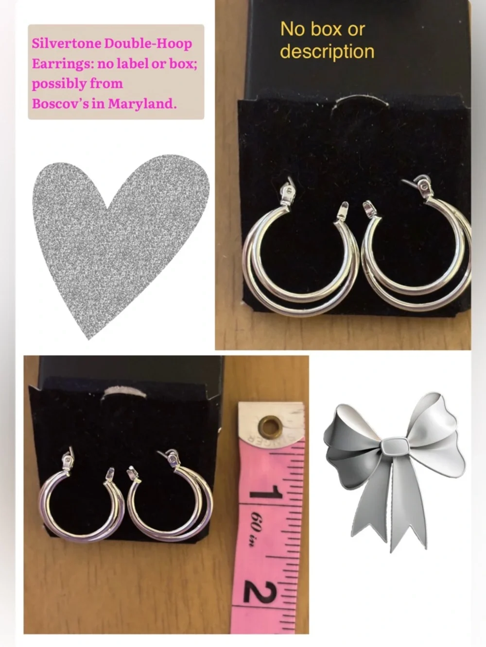 5 pairs of earrings, 1 bracelet, 1 necklace. See descriptions in details. - Picture 6 of 15